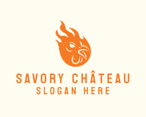 Chicken Barbecue Fire logo design