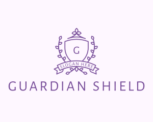 Floral Shield Vineyard Crest logo design