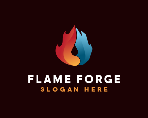 Fire Ice Droplet logo design