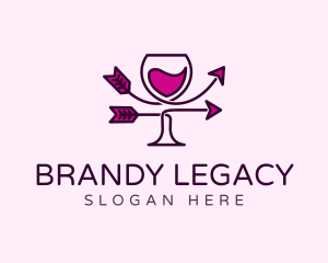 Wine Bar Glass Arrow logo