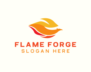 Phoenix Bird Flame logo design