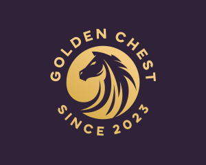 Golden Stallion Horse logo design