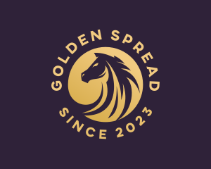 Golden Stallion Horse logo design