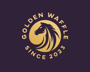 Golden Stallion Horse logo design