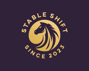 Golden Stallion Horse logo design