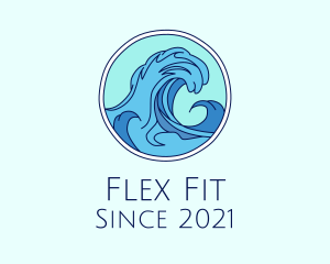 Tidal Ocean Wave Surfing logo design