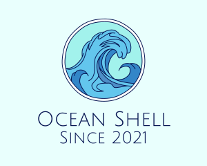 Tidal Ocean Wave Surfing logo design