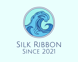 Tidal Ocean Wave Surfing logo design