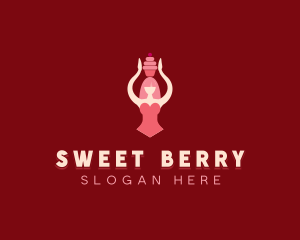 Sweet Cupcake Woman logo design