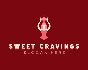 Sweet Cupcake Woman logo design