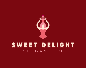 Sweet Cupcake Woman logo design