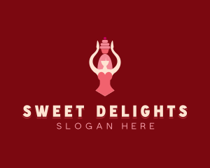 Sweet Cupcake Woman logo design