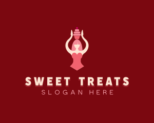 Sweet Cupcake Woman logo design