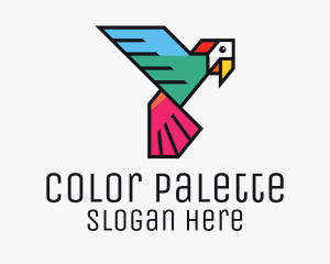 Geometric Colorful Parrot  logo design