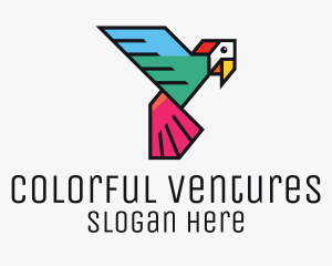 Geometric Colorful Parrot  logo design