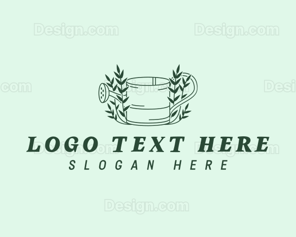 Garden Plant Watering Can Logo