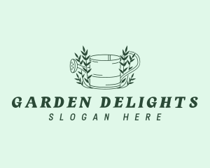 Garden Plant Watering Can logo design