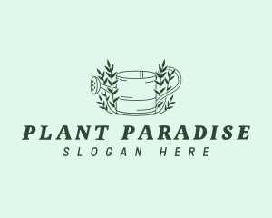 Garden Plant Watering Can logo design