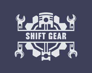 Wrench Gear Piston logo design