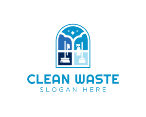 Cleaning Tools Window logo design