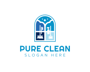 Cleaning Tools Window logo design