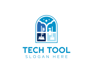 Cleaning Tools Window logo design