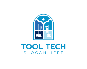 Cleaning Tools Window logo design