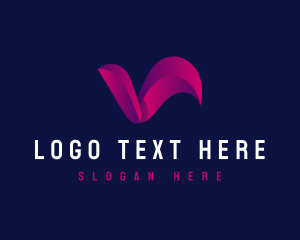 Social Media - Modern Curve Letter V logo design