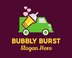 Bubble Tea Delivery Truck logo design