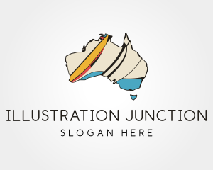 Abstract Australia Map logo