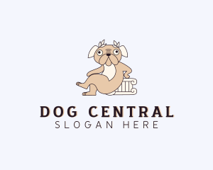 Greek Pug Dog logo design