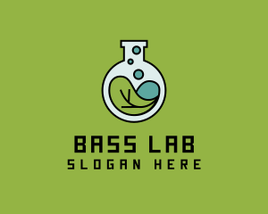 Water Leaf Flask logo design