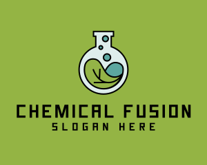 Water Leaf Flask logo design