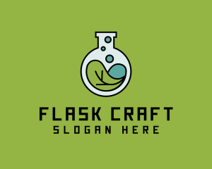 Water Leaf Flask logo design