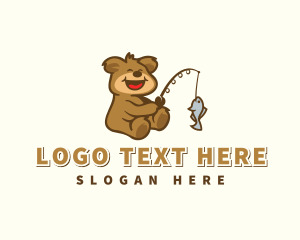 Cute Fishing Bear logo