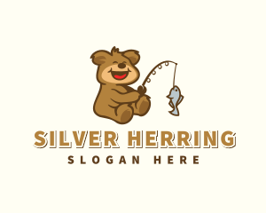 Cute Fishing Bear logo