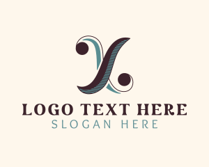 Elegant Retro Letter X logo