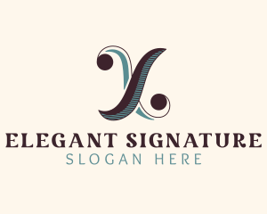 Elegant Retro Letter X logo design