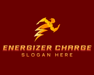 Man Lightning Bolt logo design