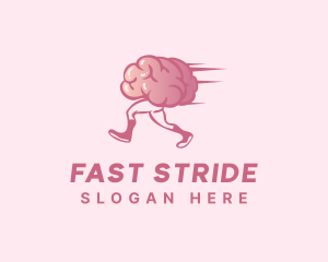 Running Cartoon Brain logo