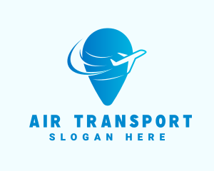 Travel Airplane Pin logo design