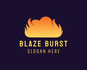 Fire Flame Smoke Cloud logo design