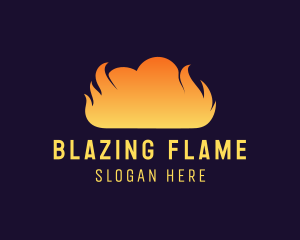 Fire Flame Smoke Cloud logo design