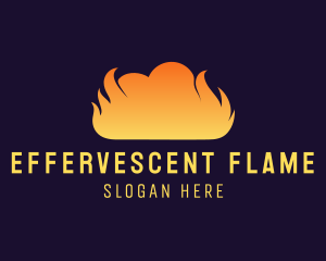 Fire Flame Smoke Cloud logo design