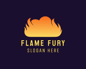 Fire Flame Smoke Cloud logo design