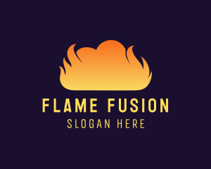 Fire Flame Smoke Cloud logo design