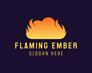 Fire Flame Smoke Cloud logo design