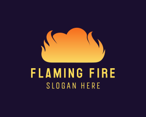 Fire Flame Smoke Cloud logo design