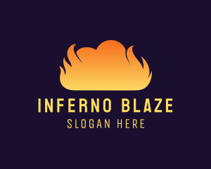 Fire Flame Smoke Cloud logo design