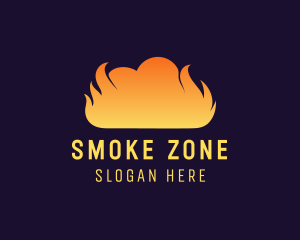 Fire Flame Smoke Cloud logo design